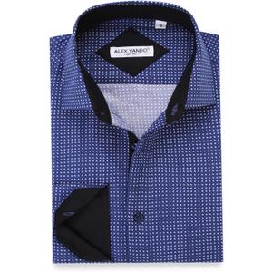 Alex Vando Mens Printed Dress Shirts Long Sleeve Regular Fit Button Down Shirt (3X-Large, Blue 879)