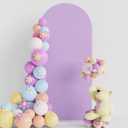 Putros Wedding Arch Cover 6FT Lavender Spandex Fitted Round Top Chiara Backdrop Stand Covers for Wedding Birthday Party Decoration