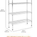 Amazon Basics 4-Shelf Adjustable Heavy Duty Steel Wire Rack Storage Shelving Unit for Kitchen, Garage, Easy Assembly, 350 lbs Per Shelf, 36" x 14" x 54", Chrome Silver