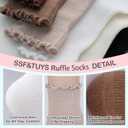 SSF&TUYS Ruffle Socks for Women  Soft Cotton Frilly Ankle Socks, Cute, Breathable & Comfy, 6 Pairs (01-white)