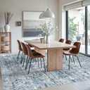 Soalmost Washable Area Rug 8x12, Large Soft Rugs for Living Room Vintage Blue/Grey Carpet 8x12 Area Rugs for Bedroom Dining Room Non-Slip Stain Resistant Under Table Rug