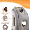 Sunany Travel Pillow, Inflatable Neck Pillow Used for Airplanes/Cars/Buses/Trains/Office Napping with Eye Mask/Earplugs (Gray) (Medium, Grey)
