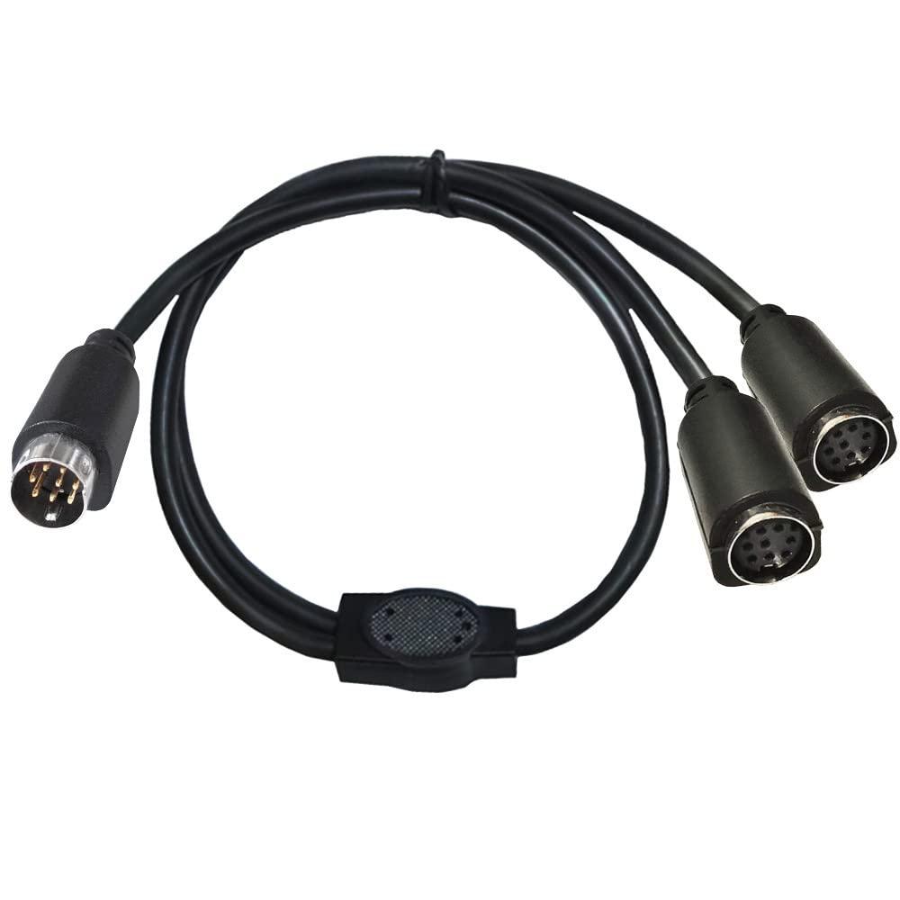 S-Video 8 Pin Mini DIN Y Splitter Cable, Mini 8-Pin DIN S-Video Male to 2 Female Y Splitter Extension Adapter Cable for TV receiver, TV, Monitor, Projector,Etc(50CM/20Inch) (8pin M /2F)