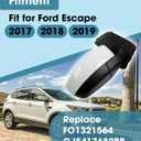 Right Passenger Side Mirror Fit for Ford Escape 2017 2018 2019 with Manual Folding Power Glass Replace FO1321564 GJ5417682BB, Non Heated White Mirror Cover 3 pins