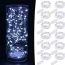 MUMUXI 12 Pack 7.2ft Fairy Lights Battery Operated String Lights, 20 Mini LEDs for Centerpiece Table Decorations, Wedding Party Bedroom Mason Jar Christmas, Cool White