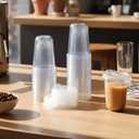 Ziliny 50 Pack 16oz Clear Plastic Cups with Strawless Sip Lids Disposable Iced Coffee Cups Pet Crystal Round Bottom Tumblers for Iced Coffee, Cold Drinks, Smoothie, Drink Shops and Party Catering