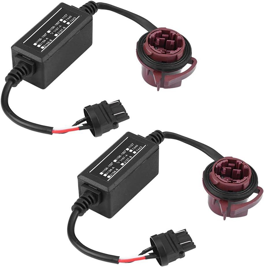LED Decoder, 2pcs 3157A LED Anti Hyper Flash Error Cancel Canbus Brake Decoder Adapter Universal Fit for Most Cars