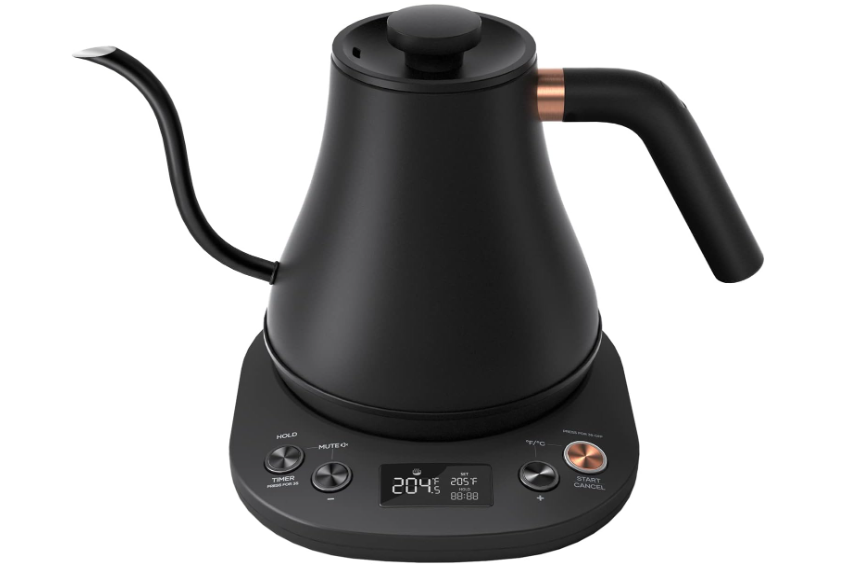 Mecity Electric Kettle Gooseneck Pour Over Kettle ±1℉ Temperature Control Quick Heating Water Boiler for Coffee & Tea & Formula Auto Shut Off Tea Kettle 1200 Watt, 0.8L, Matt Black, Barista Edition