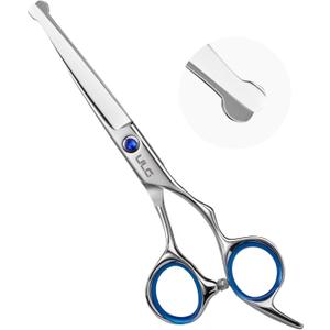 ULG Hair Cutting Scissors for Kids, 6.5” Safety Round-Tip Hair Scissors for Baby Toddler Children Hair Cutting and Trimming, Ergonomic Offset Handles, 100% Japanese Stainless Steel, Ultra Sharp
