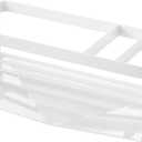 YAMAZAKI Home Tower Self-Draining Sponge and Soap Bottle Rack, Kitchen Sink Organizer Metal Holder with Removable Tray - Steel (White)