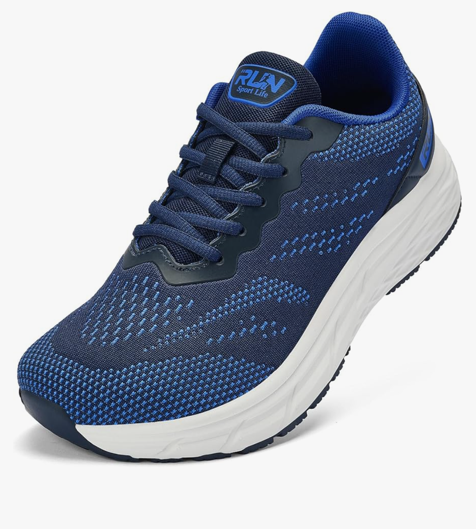 Slow Man Wide Toe Box Shoes for Men - Cushioned Road Running Shoe Non Slip Mens Walking Sneakers for Wide Feet Comfortable Athletic Gym Workout Sneaker, Size 43/12