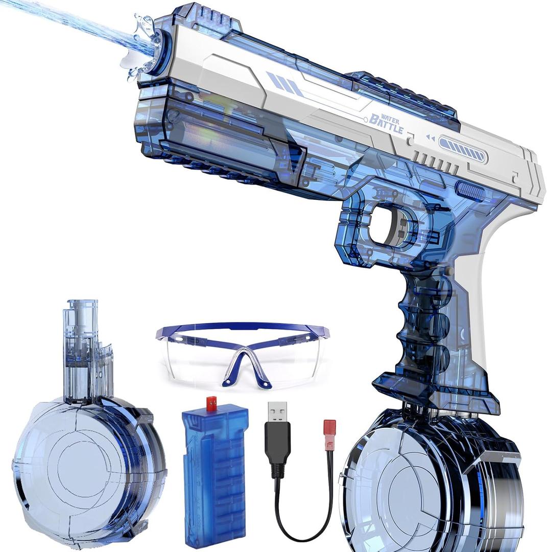 Electric Water Gun with Realistic Muzzle Flame, High Performance Spray Guns, Summer Outdoor Beach Swimming Pool Party Toy for Adults and Children 66-35
