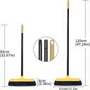 Push Broom with Long Handle, Floor Brush 51.6 inch Soft Bristle Broom 12.2" Wide for Cleaning Bathroom Kitchen Patio Garage Deck Tile