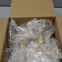 Gold Taper Candle Holder Set of 12, Hewory Short Skinny Brass Candlestick Holders, Vintage Small Low Metal Candles Sticks for Wedding Centerpieces Christmas Birthday Party Holiday Dinning Table Decor