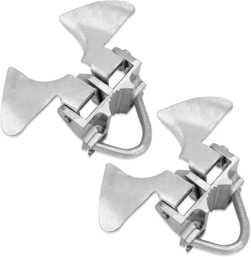 Chain Link Fence Gate Latch, Galvanized Automatic Gate Latch for 1-3/8" Gate Frame and 2-3/8" Gate Post, Fence Gate Latch with Padlock Hole, Silver, 2 Pack