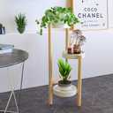 Wisuce Bamboo Plant Stands Indoor, 3 Tier Plant Stand Tall Corner Plant Stand Holder & Plant Display Rack for Outdoor Garden Indoor Home (3 Tier -1)