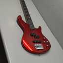 Donner Electric Bass Guitar 4 Strings Full-Size Standard Bass PJ-Style Electric Bass for Adults with Free Online Lesson,Gig Bag Guitar Strap and Guitar Cable Included, DPJ-100, Red