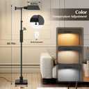 Traditional Height Adjustable Pharmacy Floor Lamp with 350 Swing Arm, Color Temperature Adjustable Standing Lamp Metal Shade for Living Room Reading House Bedroom Home Office(Black)