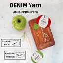 Denim 55% Cotton,45% Poliacrylic, 4 Skeins Total 200gr (7,055 oz),640m (699 yds),Soft & Smooth Yarn Sport Fine(2) for Crocheting, Knitting, Amigurumi, Baby Blankets, Baby Garments 99968