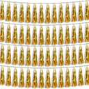 4P Gold Foil Fringe Metallic Tassel Streamers Banner Tassel Garland for Parade Floats, Bachelorette, Wedding, Birthday, Halloween, Christmas, Bridal/Baby Shower Party Decorations