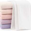 Bearmoss 6 Pack Large Muslin Burp Cloths, 100% Cotton Soft Baby Burping Cloths for Boy, Girl, 23.6" X 23.6" Absorbent Milk Spit Up Rags, Newborn Essentials (Pink Purple)