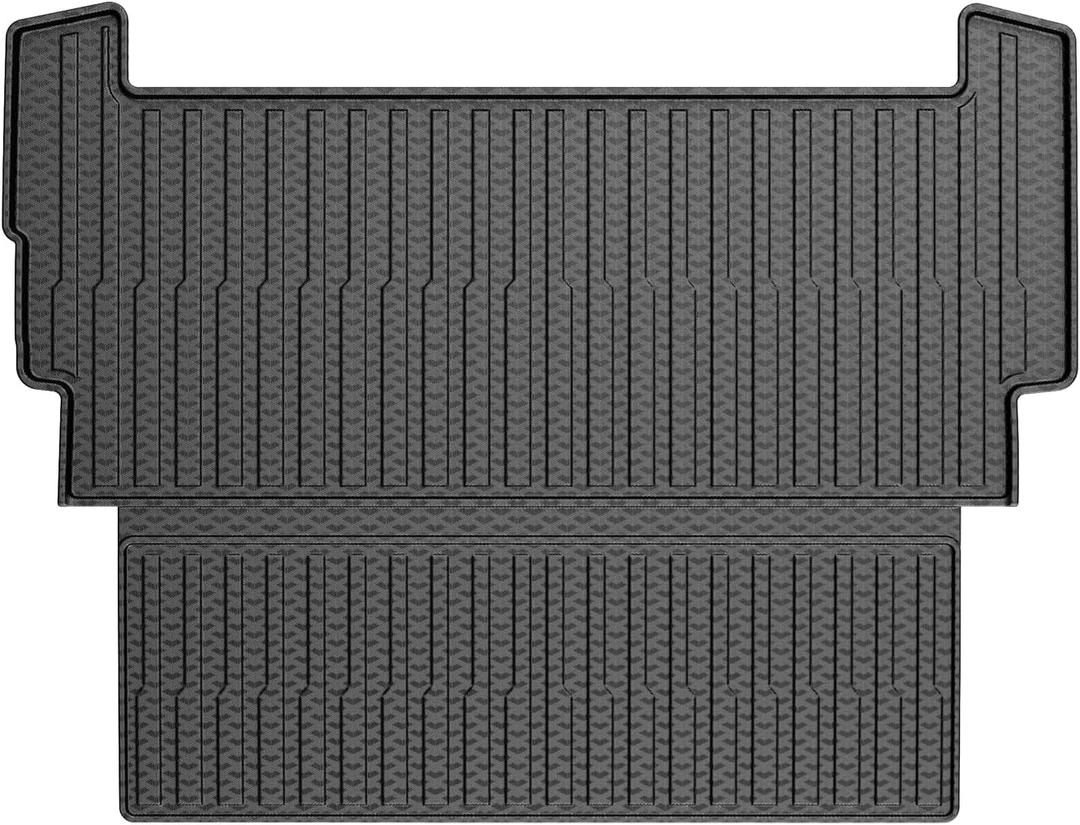 Mixsuper Cargo Liner for 2022-2025 Rivian R1S Cargo Mat Backrest Mat for R1S All Weather Trunk Mat Backrest Mat TPE Back Seat Cover Protector for R1S Accessories