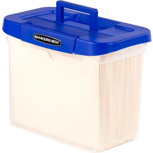 Bankers Box Heavy Duty Portable Plastic File Box with Hanging Rails, Letter, 1 Pack (0086304)