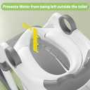 Frog Potty Training Seat, Upgrade Toddler Toilet Seat for Kids Boys Girls, 2 in 1 Potty Training Toilet for Kids, Splash Guard Anti-Slip Pad Step Stool