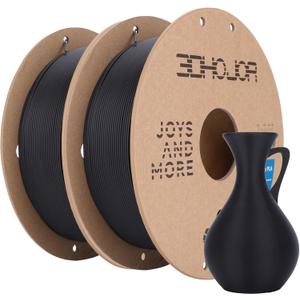 3DHoJor Matte PLA Filament 1.75mm, Upgrade Matte 3D Printer PLA Filament, 1KG*2 Bundle Cardboard Spool 3D Printing Filament for 3D Printers(Matte Black 2Pack)
