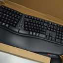 MEETION Ergonomic Keyboard and Mouse, Wireless Keyboard with Vertical Mouse, Split Curved Keyboard with Wrist Rest, Natural Typing USB Receiver Rechargeable Full Size, Windows/Mac/PC/Laptop, Large