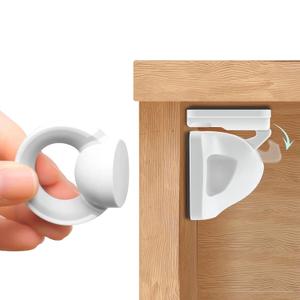 Booboo Baby Magnetic Child Safety Cupboard Locks for Children x10 Locks + x1 Key, Baby Proofing for Kitchen, Cabinets and Drawers, 30 Second Install No Drilling 3M Adhesive (10 Pack)