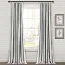 Lush Decor Farmhouse Stripe Yarn Dyed Eco-Friendly Recycled Cotton Window Curtain Panel Pair, 42" W x 95" L, Black - Classic Modern Rustic Charm - Eco Friendly Cotton Fabric