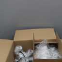 VILUXY Modern Fabric Pendant Light 23.6 Large Chandelier with Linen Flower Lampshade 3-Light Dining Room Light Fixture Farmhouse Hanging Ceiling Chandelier for Bedroom Kitchen Living Room Foyer (White-Medium Flower)