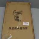 4 Tier Rolling Utility Cart with Handle,REBECAT Utility Cart Made of Multifunctional Storage Organizer Tool for Kitchen,Bathroom,Living Room,Office(Black)