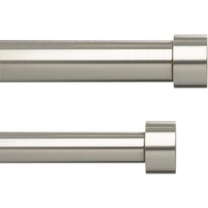 Umbra Cappa Double Curtain Rod, Includes 2 Matching Finials, Brackets & Hardware, 36 to 66-Inch, Nickel