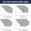 2Pcs Armrest Covers Stretch Couch Arm Covers Armrest Cover Soft Armchair Slipcover Protector for Sofa Couch Chair Recliner (Navy Blue)