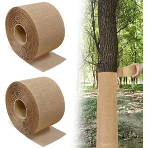 2 Rolls 100 FT Protector Wraps for Tree Trunk: Natural Paper Guard for Demaged Bark, Breathable & Moisturizing Cover for Plants & Saplings, Bandage for Fruit Trees Keeping Warm in Winter