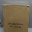 Cosybay White Feather & Down Fiber Cotton Comforter Queen Size, 100% Cotton Duvet Insert, All Season Medium Warmth Bedding Comforter 90 x 90 Inches White