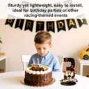 6 x Race Car Birthday Third Number Three Sign, Wooden Race Car Theme 3rd Centerpiece with Racing Track and Trophy Patterns Party Table Decoration for Birthday Party Topper Photo Props(Number 3)