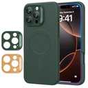 ESR for iPhone16 Pro Max Case with MagSafe, Supports Magnetic Charging, Smooth & Slim Silicone Case, Shockproof, Full Screen and Camera Protection, Soft Microfiber Lining,Green
