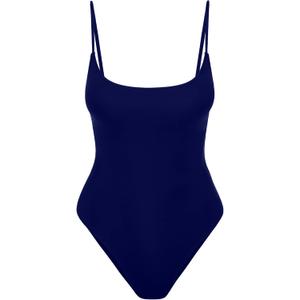Narecte Sexy One Piece Bathing Suit for Women Tummy Control High Cut One Piece Swimsuit Womens Swim Suit (12-14, Navy Blue)