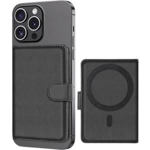 Magnetic Leather Wallet Card Holder for MagSafe iPhone 16/15/14/13/12 Pro/Max/Plus (Not for iPhone 13/12 Mini), Adjustable Stand, RFID Blocking Flip Wallet (Black) Magnetic Leather Wallet Card Holder for MagSafe iPhone 16/15/14/13/12 Pro/Max/Plus (Not for iPhone 13/12 Mini), Adjustable Stand, RFID Blocking Flip Wallet (Black)