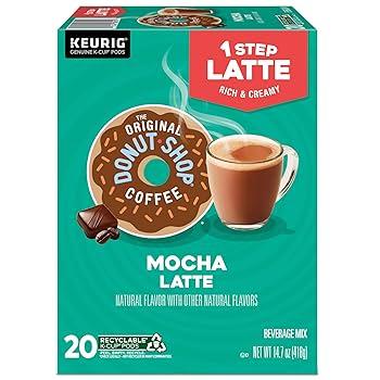 The Original Donut Shop Mocha One-Step Latte, Single Serve Coffee K-Cup Pod, Flavored Coffee, 20 Count