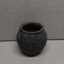 Briful Rustic Vintage Ceramic Pottery Vase, 6.1'' Farmhouse Table Decor with Distressed Texture, Wide Mouth Decorative Jar Vases for Home Decor, Shelf & Entryway, Black