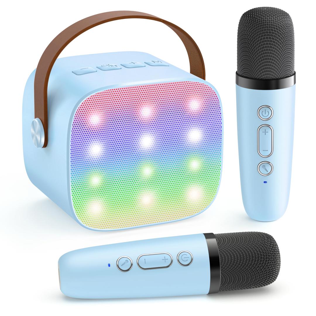 YLL Upgraded Mini Karaoke Machine with 3 Wireless Microphones Toy for Kids, Birthday Gifts for Girls Boys, Portable MP3 Player for Ages 3, 4, 5, 6, 7, 8, 9, 10, 11, 12+ Year Old Family Party