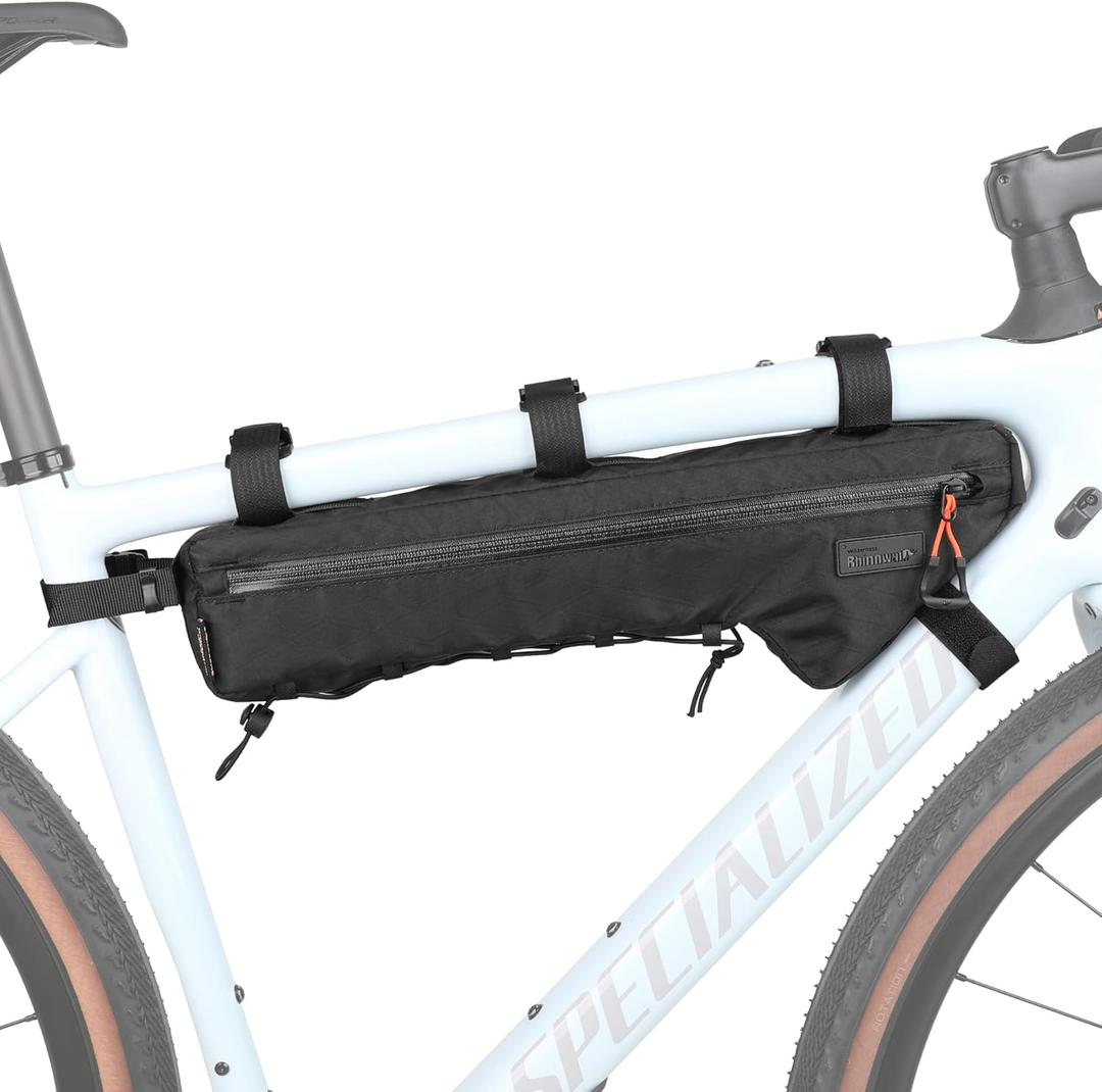 Rhinowalk Bike Frame Bag Waterproof Bike Triangle Bag 2.7L Bicycle Pouch Under Tube Bag Professional Cycling Accessories (L)-Black