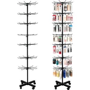 RCZSCBK 7Tier Rotating Display Rack, 360° HeavyDuty Spinning Merchandiser for Retail Stores & Showrooms, Movable Floor Gondola for Clothing, Shoes & Accessories