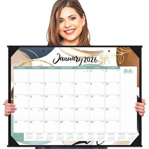 2026 Desk Calendar - Large 2026 Desk Calendar 22'' x 17'', Jan 2026 - Dec 2026, 12 Months Calendar 2026, Desk Pad, Large Ruled Blocks, Notes Section, Great Desk/Wall Calendar Organizer