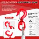Steel Winch Cable,3/8" x 50' Wire Rope with Swivel Hook,17637 Lbs Breaking Strength,6x19 Strand Core Steel Towing Cable for Tow Truck,Crane,Wrecker