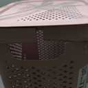 Mind Reader Slim Laundry Hamper with Lid, 60L Clothes Basket, Ventilated Plastic, 17.25"L x 13.75"W x 23.5"H, Pink